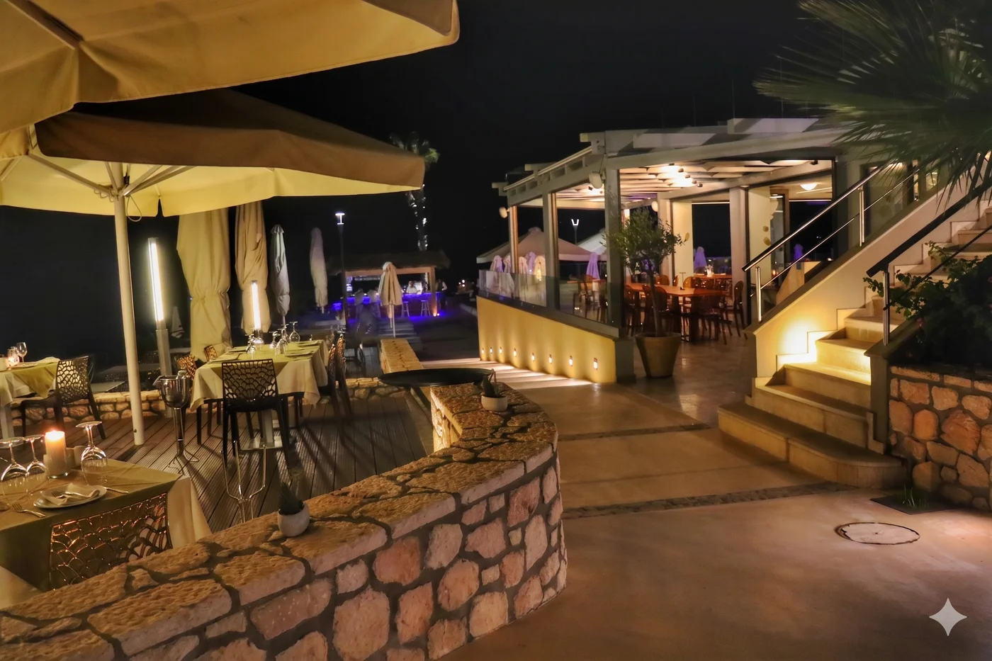 Outdoor Dining Night Photography — Alas Resort & Spa, Ελαία 23052